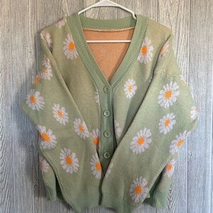 Flower print sweater